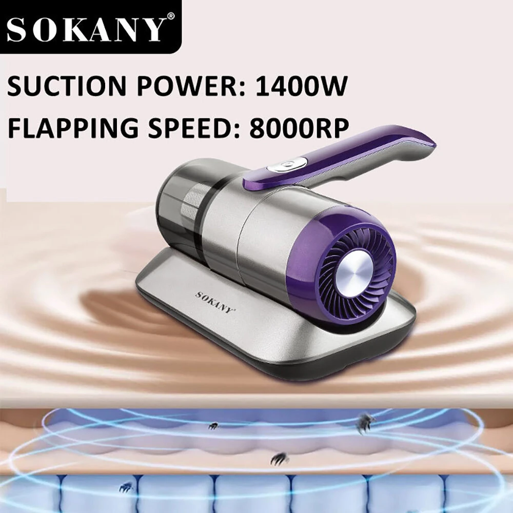 (image for) SOKANY UV Sterilizer Vacuum Cleaner for Home Bedroom Sofa Dust Mite Eliminator Germicidal Disinfection Tool 1400W UV Dust Mites Vacuum Cleaner