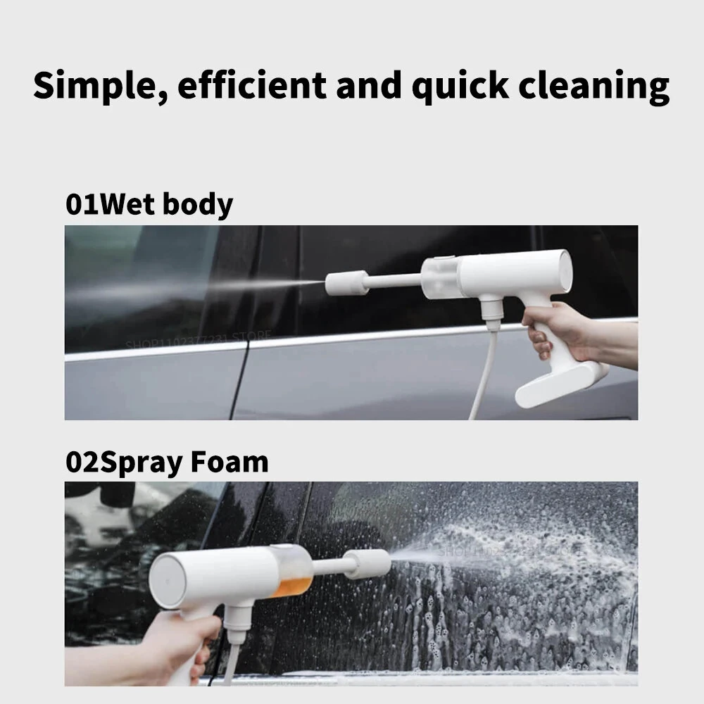 (image for) Xiaomi Mijia Cordless Electric Car Washing Gun 2.4MPA High Pressure Washer Foam Nozzle Car Cleaning Care Cordless Car Washing Water Gun